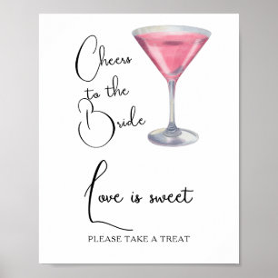 Cocktail Bruiloft Love is zoet Poster