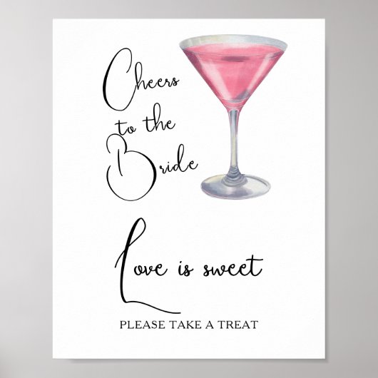 Cocktail Bruiloft Love is zoet Poster (Voorkant)