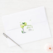 Cocktail Bruiloft Margs and Matrimony Bruiloftsfee Vierkante Sticker (Envelop)