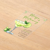Cocktail Bruiloft Margs & Huwelijk Bruidsfeest Acryl Uitnodigingen (Laagn)