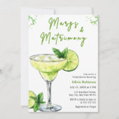 Cocktail Bruiloft Margs & Matrimony Bruidsfeest Kaart (Voorkant)