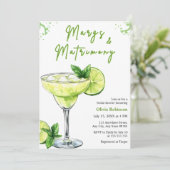 Cocktail Bruiloft Margs & Matrimony Bruidsfeest Kaart (Staand voorkant)