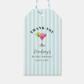 Cocktail Bruiloft met Blauwe Streep Cadeaulabel (Voorkant)