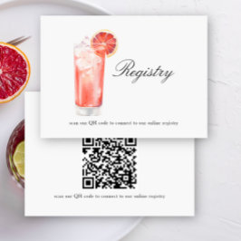 Cocktail bruiloft QR-code voor verlanglijst Informatiekaartje