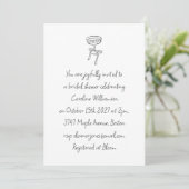Cocktail Bruiloft Uitnodiging Met Lint Script (Staand voorkant)