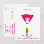 Cocktail Bruilofts Uitnodiging Briefkaart (Voorkant / Achterkant)