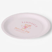 Cocktail Bruiloftsborrel Roze Papieren Bordje (Gekanteld)
