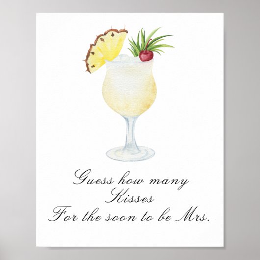 Cocktail bruiloftsfeest - Hoeveel kussen spel Poster (Voorkant)