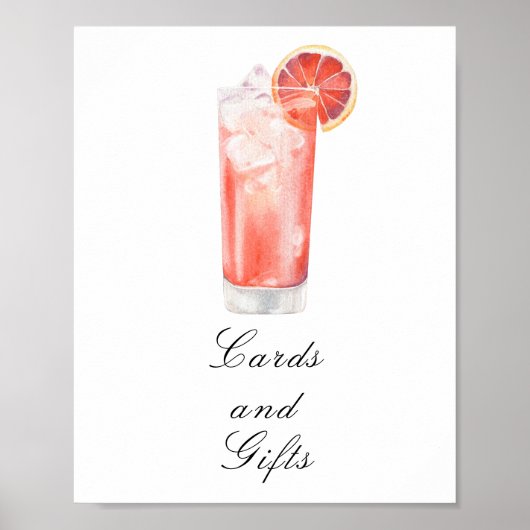 Cocktail bruiloftsfeest - Kaarten en cadeaus Poster (Voorkant)