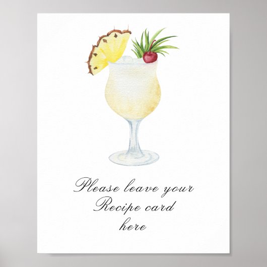 Cocktail bruiloftsfeest - Receptkaart Poster (Voorkant)
