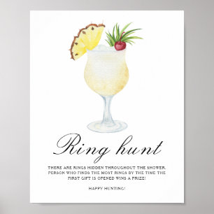 Cocktail Bruiloftsfeest - Ring zoek spel Poster