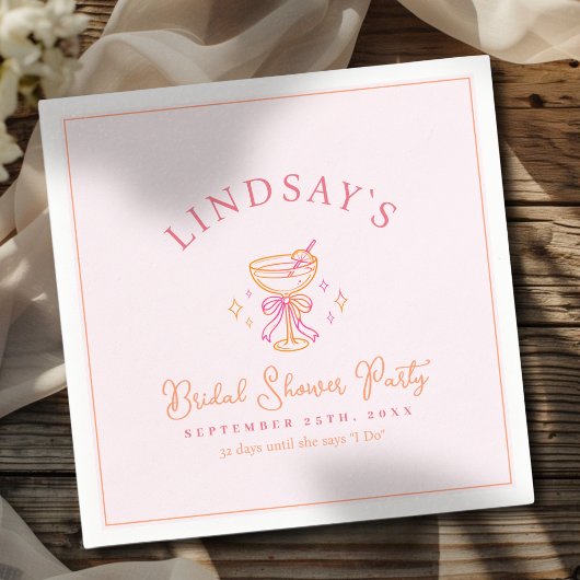 Cocktail Bruiloftsfeest Servet