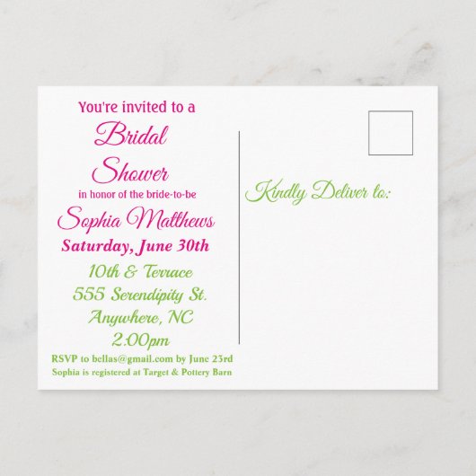 Cocktail Bruiloftsfeest Uitnodiging (Achterkant)