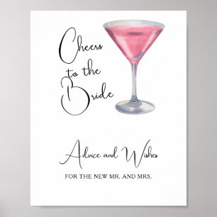 Cocktail bruiloftsfeest - Wensen voor pasgetrouwde Poster