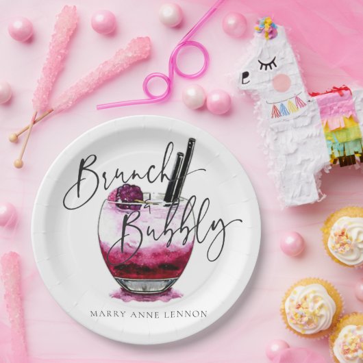 Cocktail Brunch en Bubble Napkins Papieren Bordje (Feest)