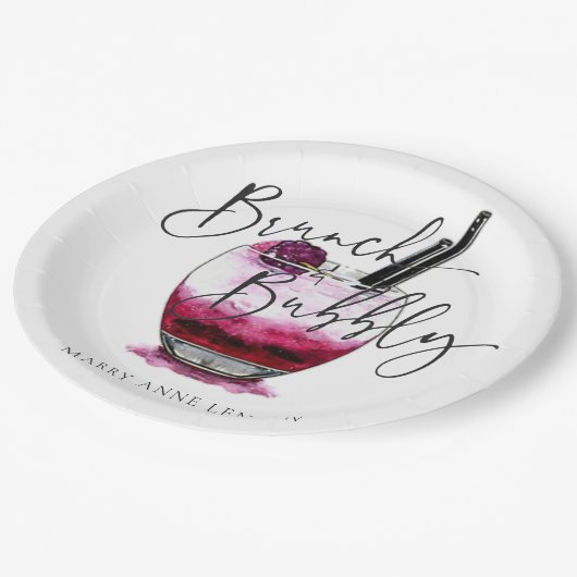 Cocktail Brunch en Bubble Napkins Papieren Bordje (Gekanteld)