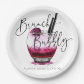 Cocktail Brunch en Bubble Napkins Papieren Bordje (Voorkant)