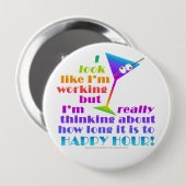 Cocktail-Buttonnen - Hoe lang duurt het nog? Ronde Button 4,0 Cm (Voorkant /achterkant)