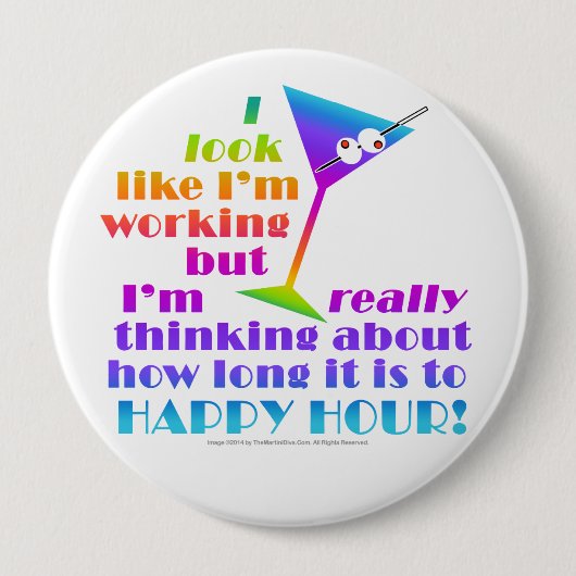 Cocktail-Buttonnen - Hoe lang duurt het nog? Ronde Button 4,0 Cm (Voorkant)