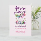 Cocktail Carnaval Glitter Snoep Verjaardag - ELK Kaart (Staand voorkant)