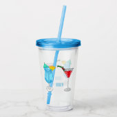 Cocktail cartoon-afbeelding acryl drinkbeker (Achterkant)