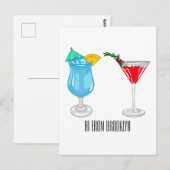 Cocktail cartoon-afbeelding briefkaart (Voorkant / Achterkant)
