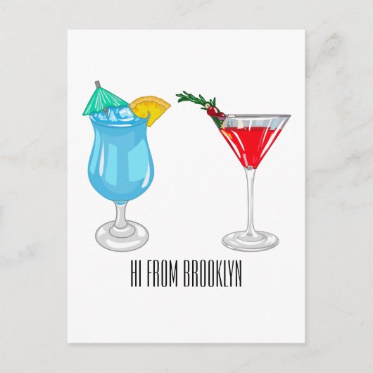 Cocktail cartoon-afbeelding briefkaart (Voorkant)