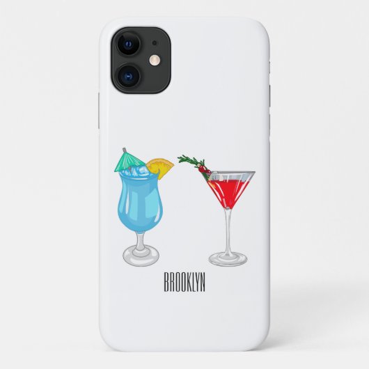 Cocktail cartoon-afbeelding Case-Mate iPhone case (Achterkant)