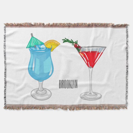 Cocktail cartoon-afbeelding deken (Voorkant)