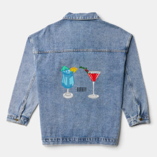 Cocktail cartoon-afbeelding denim jacket