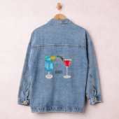Cocktail cartoon-afbeelding denim jacket (Hangar)
