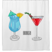 Cocktail cartoon-afbeelding douchegordijn (Voorkant)