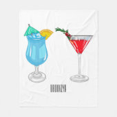 Cocktail cartoon-afbeelding fleece deken (Voorkant)