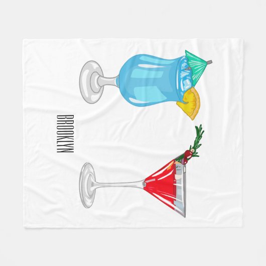 Cocktail cartoon-afbeelding fleece deken (Voorkant (Horizontaal))