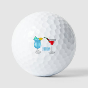 Cocktail cartoon-afbeelding golfballen