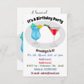 Cocktail cartoon-afbeelding kaart (Voorkant / Achterkant)