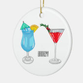 Cocktail cartoon-afbeelding keramisch ornament (Links)