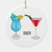 Cocktail cartoon-afbeelding keramisch ornament (Achterkant)