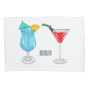 Cocktail cartoon-afbeelding kussensloop