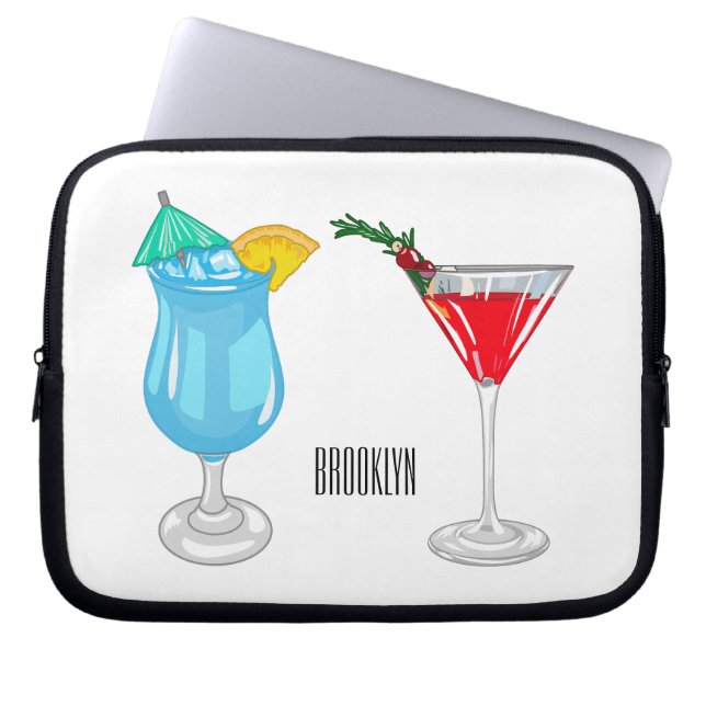 Cocktail cartoon-afbeelding laptop sleeve (Voorkant)