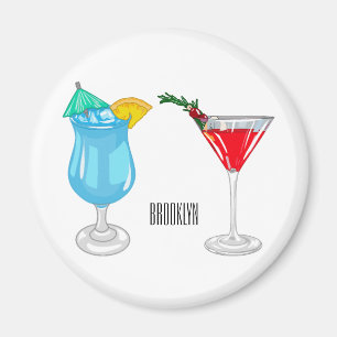 Cocktail cartoon-afbeelding magneet