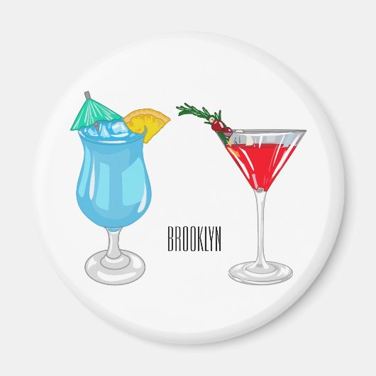 Cocktail cartoon-afbeelding magneet (Voorkant)