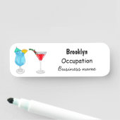 Cocktail cartoon-afbeelding naamplaatje (In situ)
