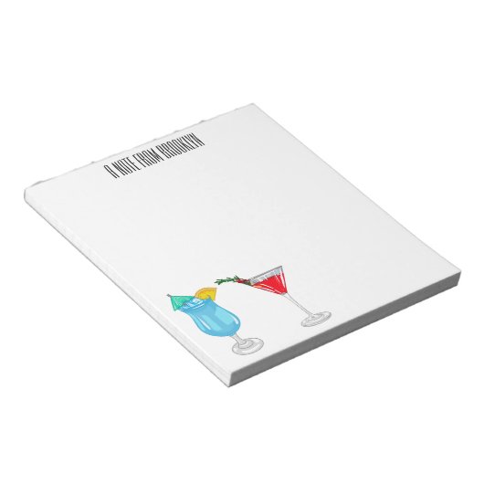 Cocktail cartoon-afbeelding notitieblok (Schuin)