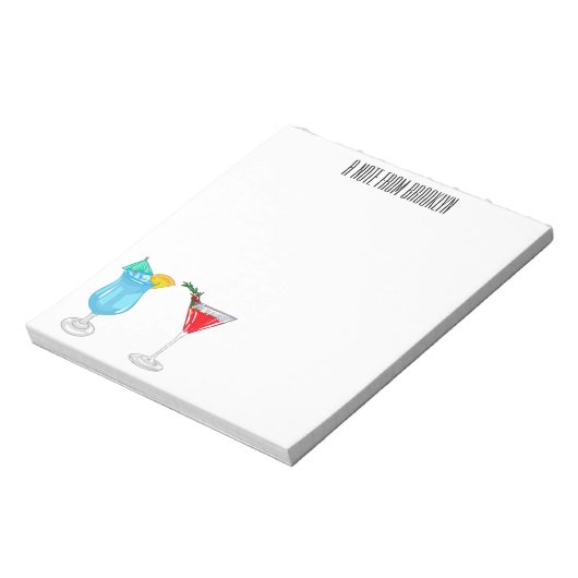 Cocktail cartoon-afbeelding notitieblok (Linkerzijde)