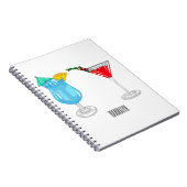 Cocktail cartoon-afbeelding notitieboek (Rechterzijde)