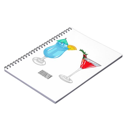 Cocktail cartoon-afbeelding notitieboek (Linkerzijde)