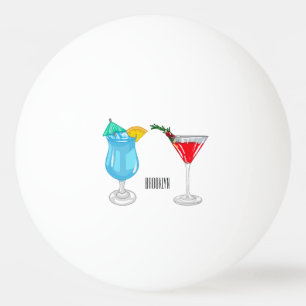 Cocktail cartoon-afbeelding pingpongbal