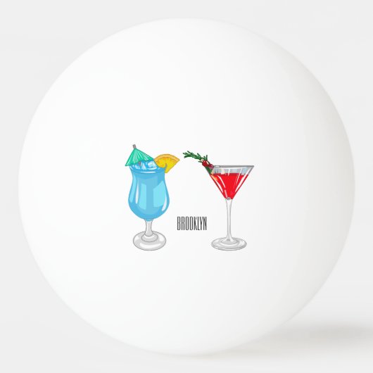 Cocktail cartoon-afbeelding pingpongbal (Voorkant)