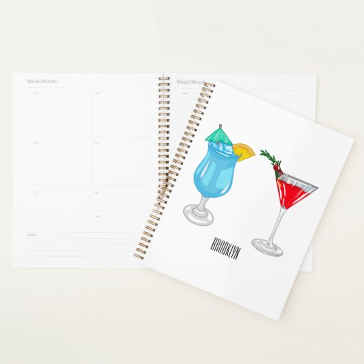 Cocktail cartoon-afbeelding planner (Display)
